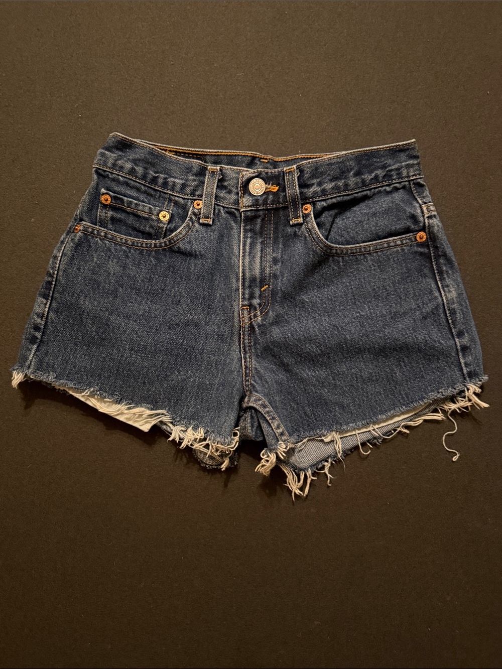 Levi's Classic High-Rise Dark Blue Denim Cutoff Shorts